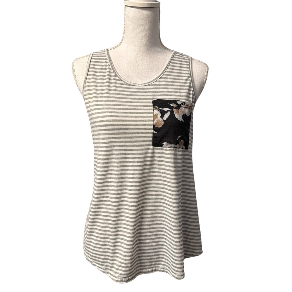 Like New Stripe & Floral Tank Small